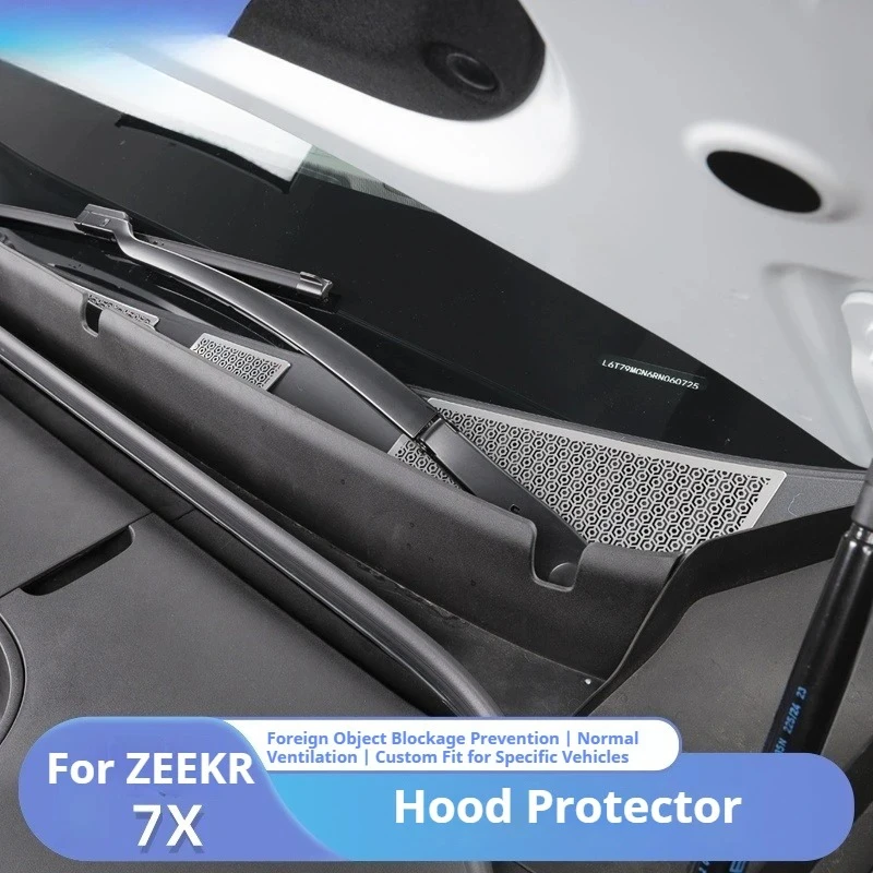 AEBY For ZEEKR 7X 2024 2025 Front Hood Vent Cover Grille Protective Mesh Guard Anti Dust Debris Car Exterior Accessories