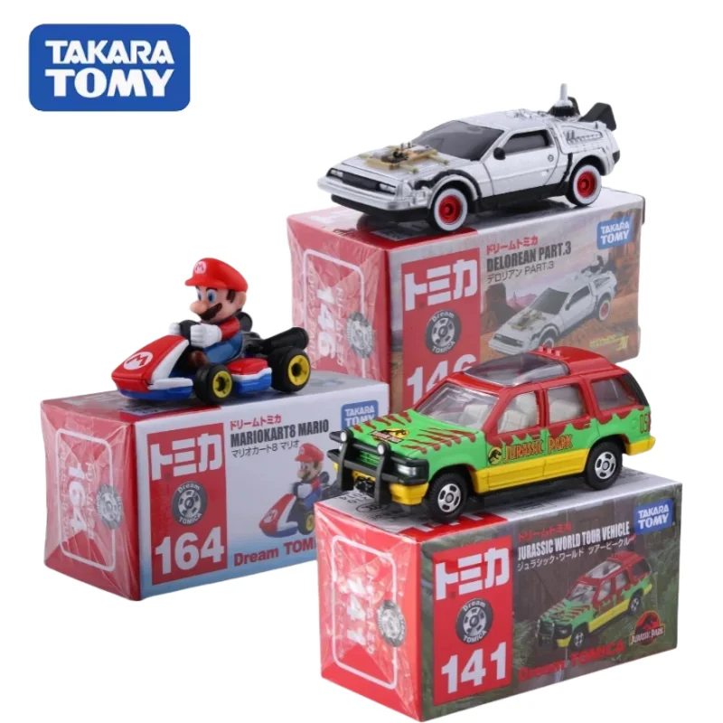 TAKARA TOMY TOMICA New Jurassic Park Super Mary Mario Back to the Future Time car,Kids Room Decor Xmas Gift Toys for Baby Boys