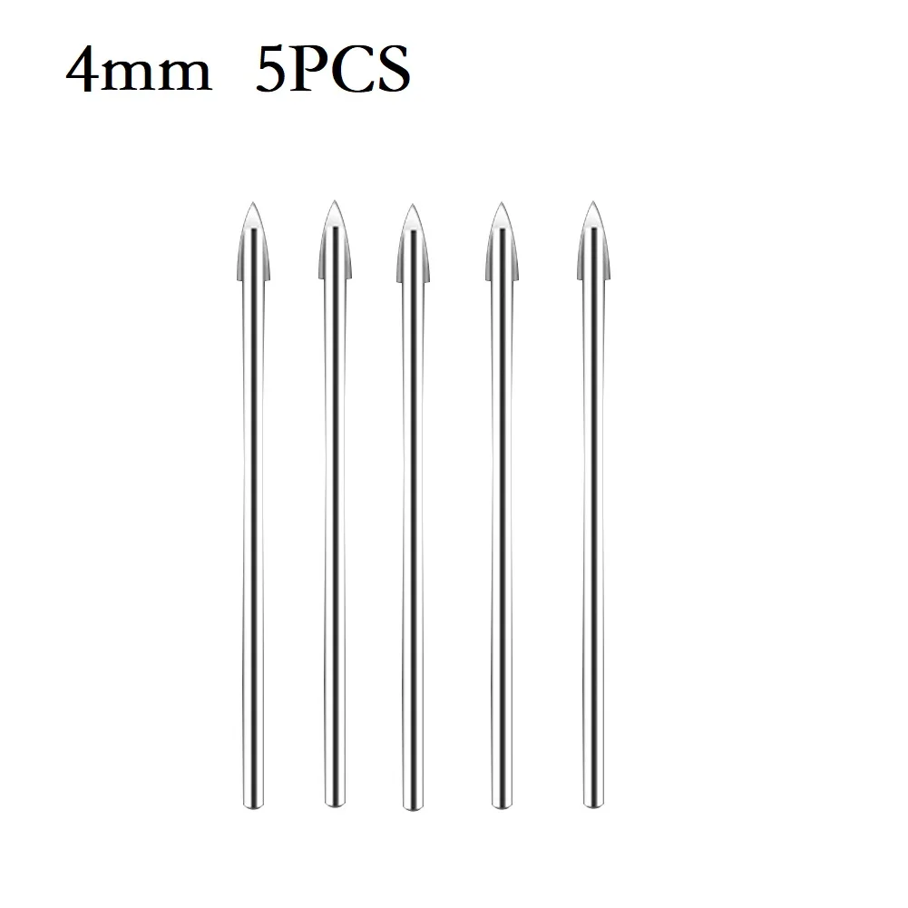 5PCS Drill Bits 3-12mm Glass Drill Bit Tungsten Carbide Tipped For Ceramic Tile Concrete Wood Cutter Tool Length 64-83mm Power