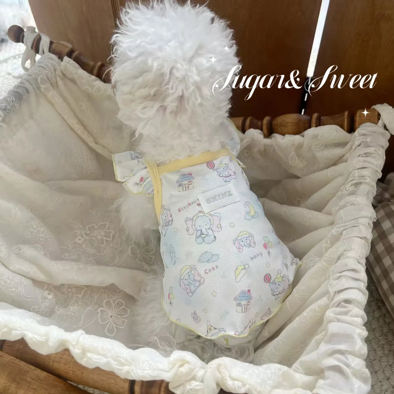 Poodle Elephant Pattern Strap Summer Cool Dog Clothes Cute Pet Cartoon Tank Top Bichon Dog T-shirt Pet Supplies view 5