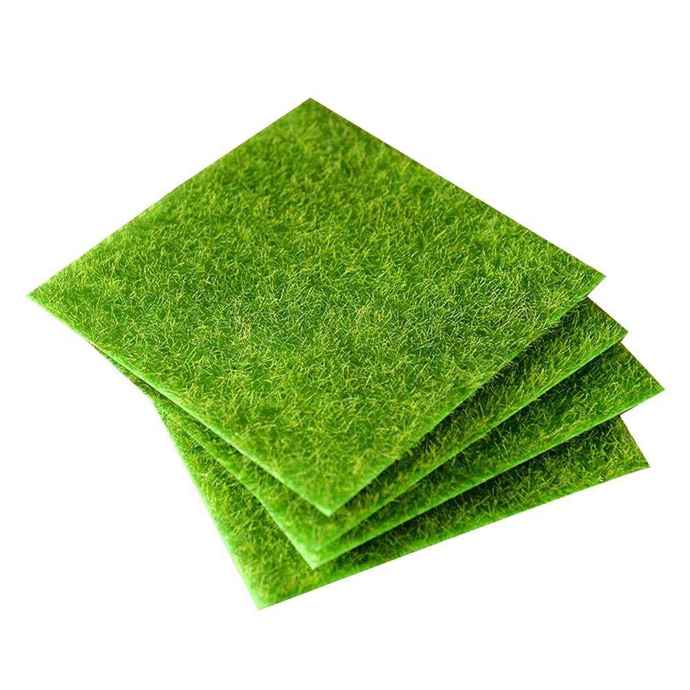 

2pcs Life-like Fairy Artificial Grass Miniature Ornament Garden Mini DIY Mini Fairy Decorative Lawn - 15x15CM (Green)