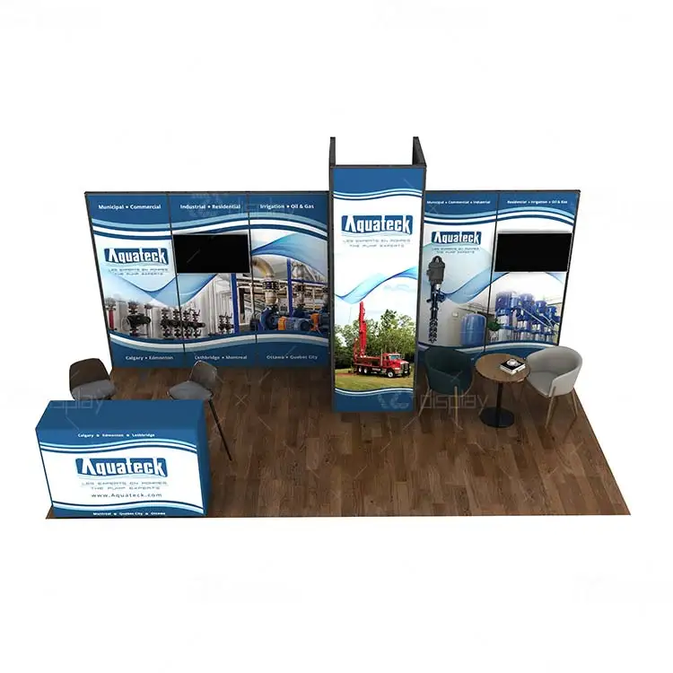 Luban Trade Show Booth 10x20 Modular Aluminum Exhibition Booth Display Stand With Tension Fabric
