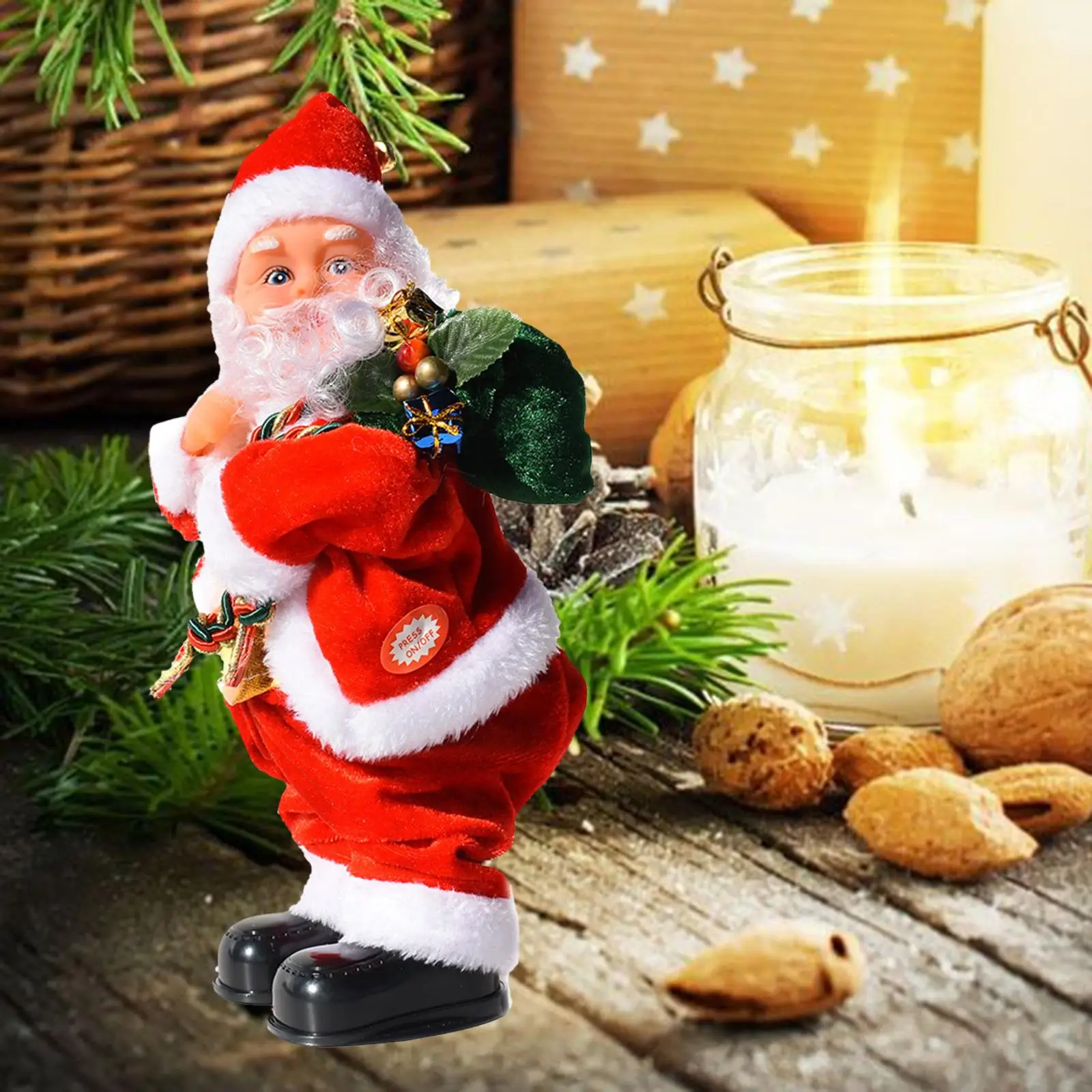 

Красная вечеринка, рождественский декор, электрическая игрушка Санта-Клауса, забавная пеющая танцующая кукла, электрическая кукла Санта-Клауса на Рождество.