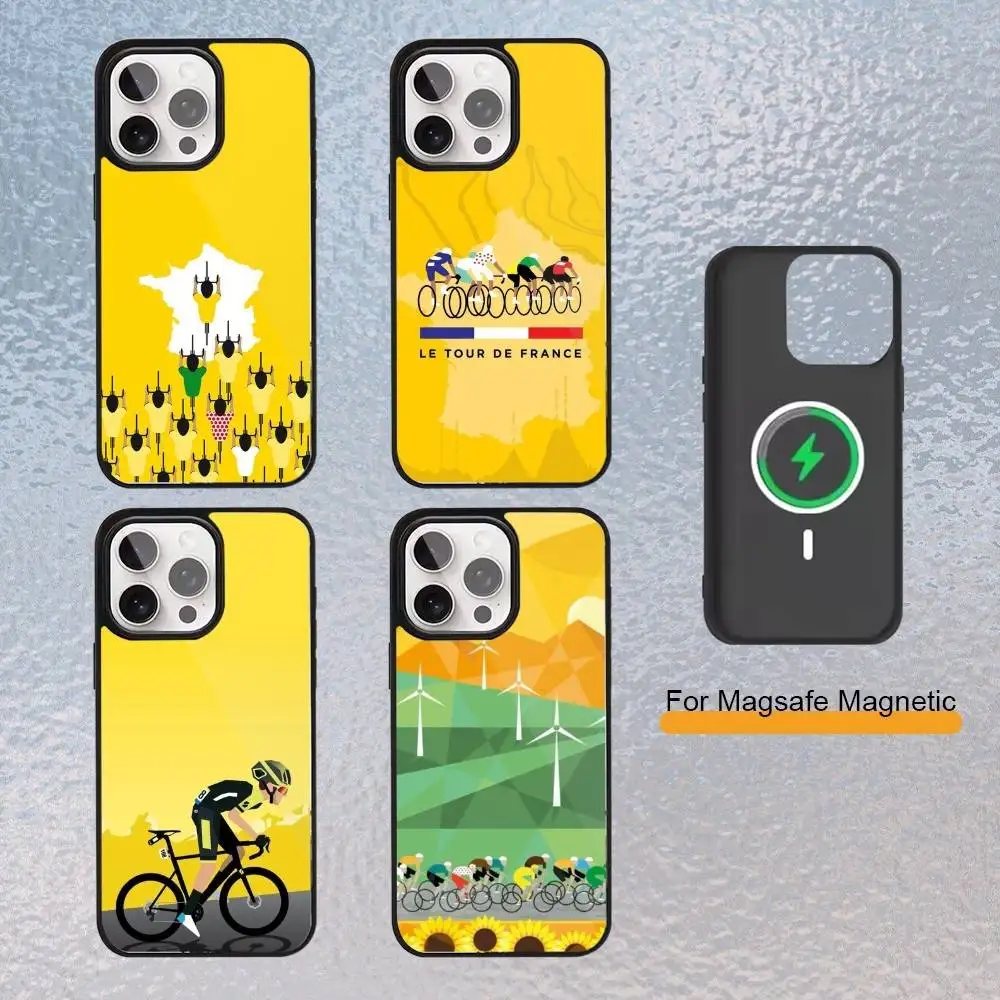 

TOUR-DE-F-FRANCE Phone Case for iPhone 17,16,15,14,13,12,11 Plus,Pro Max Magnetic Wireless Charging Cover