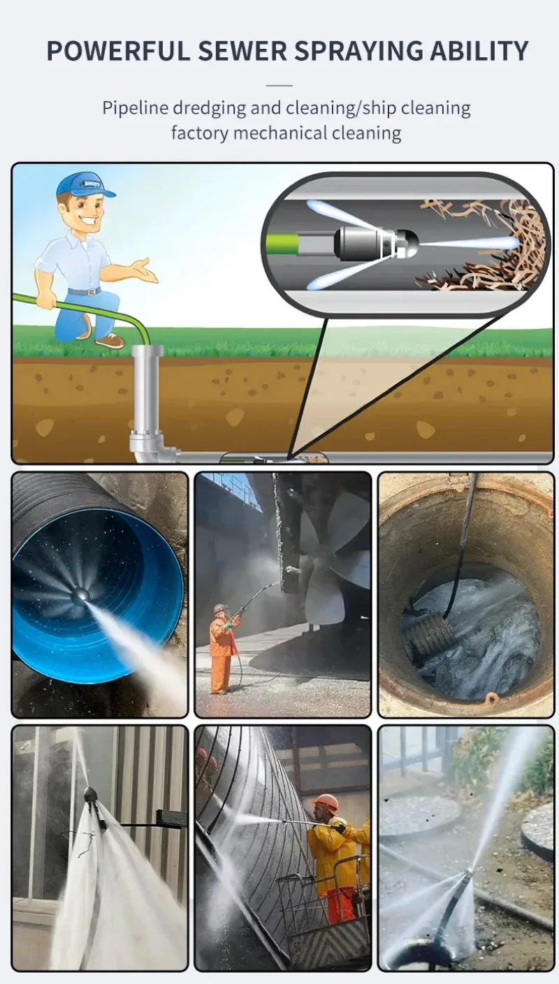 2026Hot New High Pressure Sewer Jetting Machine, Portable Drain Pipe Cleaner for Sewer Pipeline Dredging & Blockage Rem oval