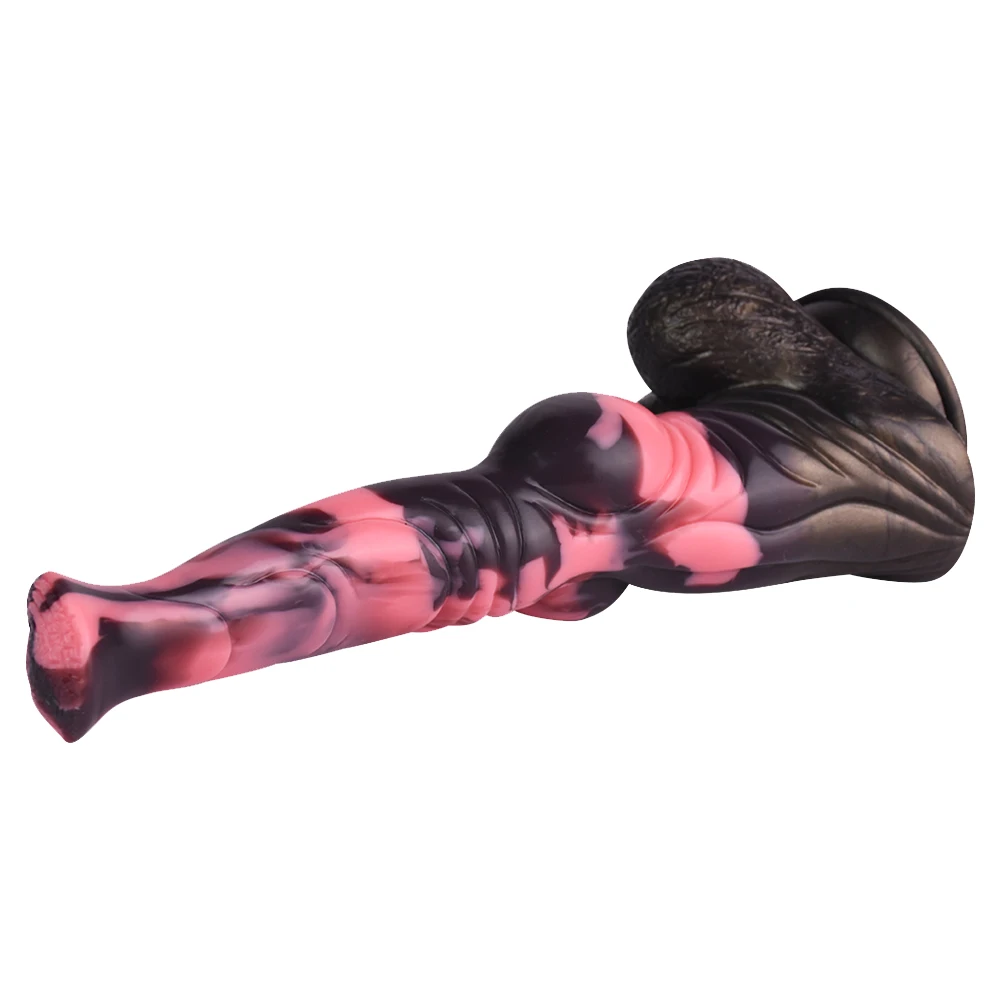 NNSX Pink & Black Horse Dildo Monster Penis Silicone Butt Plug Anal Plug G Spot Stimulator Adult Sex Toys for Women Men Pleasure view 4