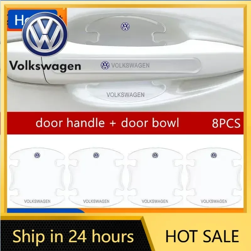 

VW New New Car Door Bowl Handle Protector Stickers Transparent Anti-scratch Film For VW Volkswagen Golf Polo Passat Tiguan Toura