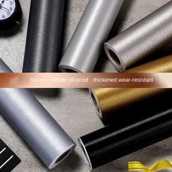 Thickened Brushed Metal Sticker Stainless Steel Kitchen Cabinet Refrigerator Self-adhesive Wallpaper Waterproof Home Decoration