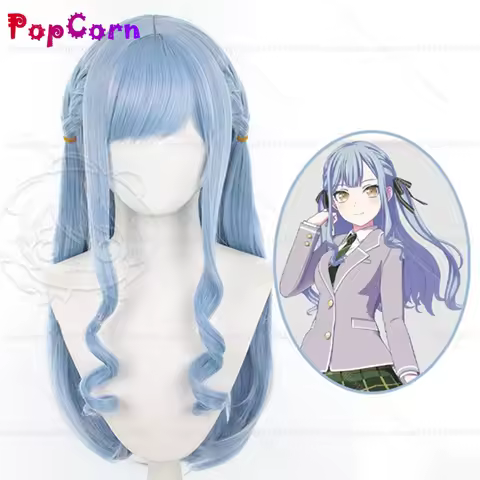 Togawa Sakiko Wig 75cm Long Blue Wig Cosplay Anime Cosplay Wigs Heat Resistant Synthetic Wigs for Daily Party Costume