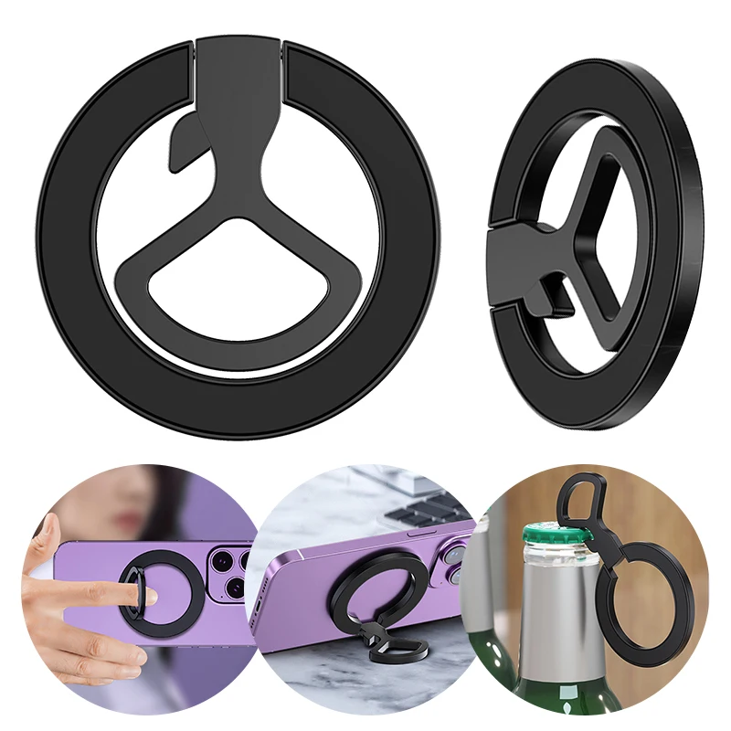 3 in 1 Magnetic Cell Phone Ring Holder Bottle Opener 360°Rotation Phone Grip Finger Ring Holder Stand for iPhone 15/14/13 Series