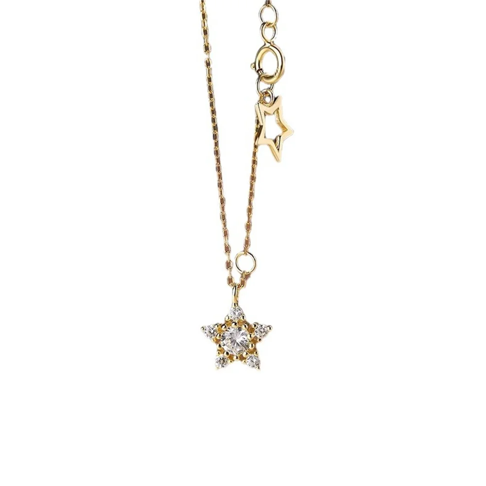 

Korean S925 Necklace - Zircon Star Double Pendant, Jap-Kor Minimalist, Star Collar