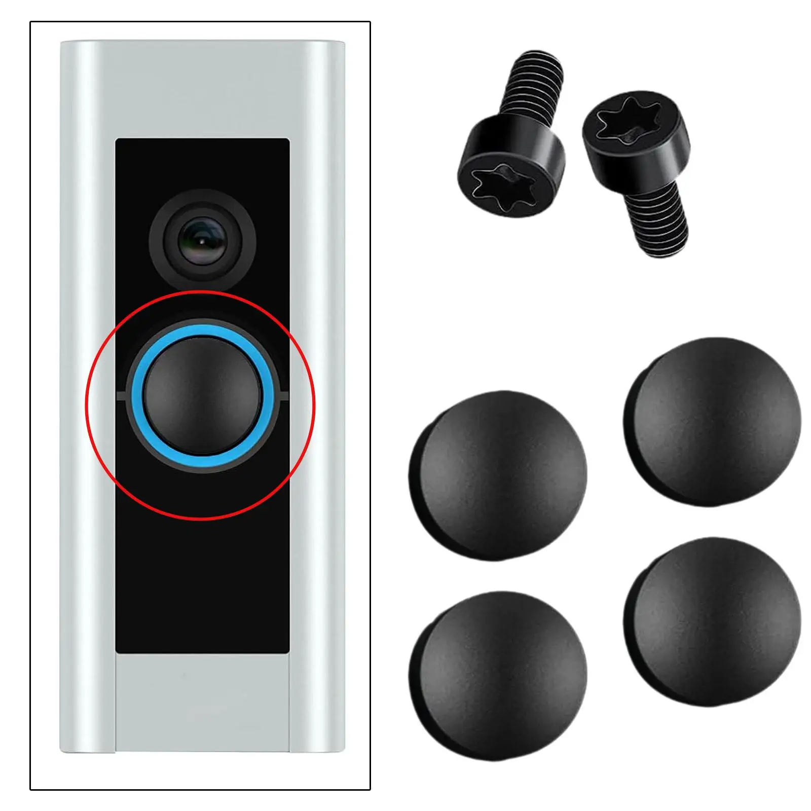 4x Doorbell Buttons Simple Doorbell Accessories for Apartment Dorm Farmhouse