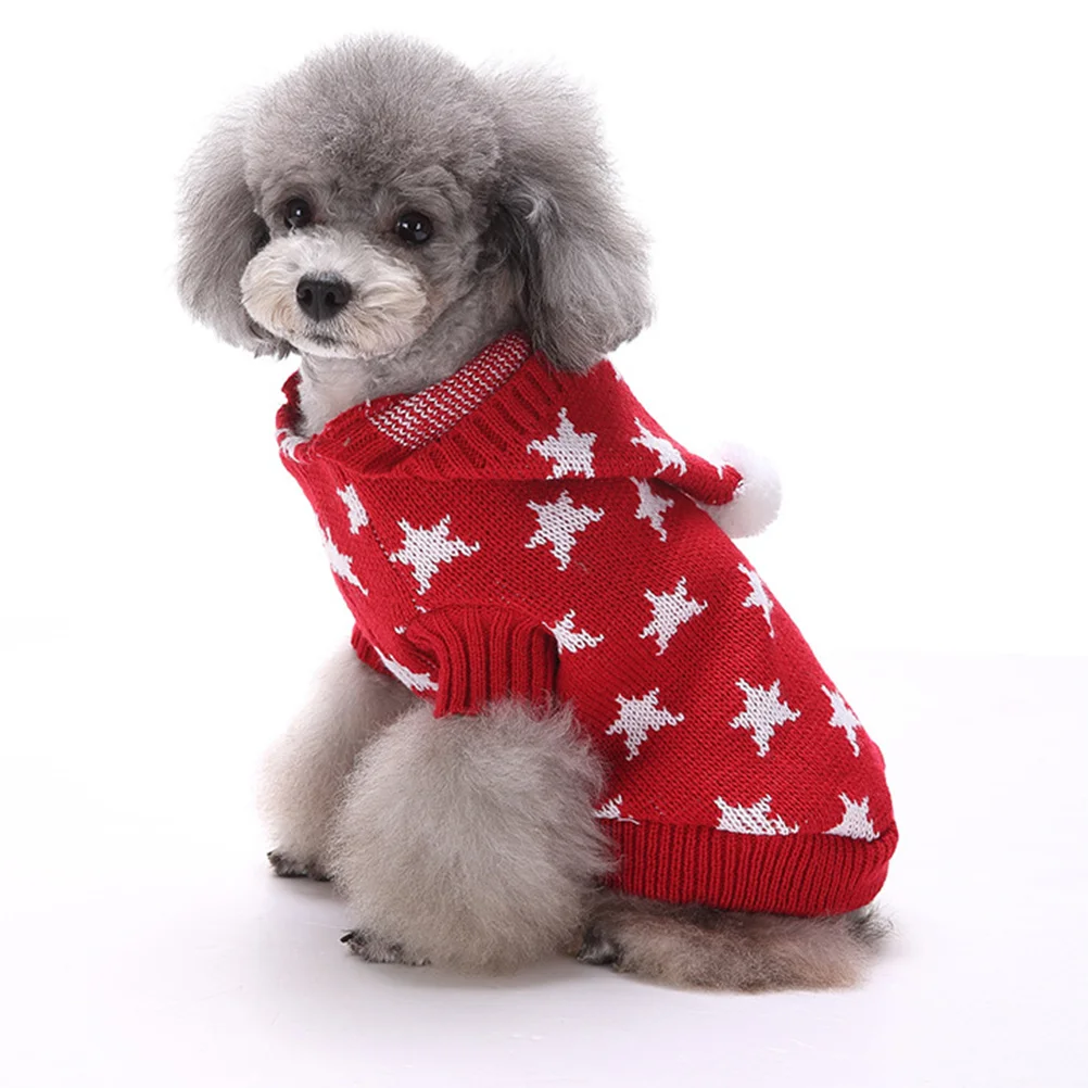 

Red Pet Christmas Sweater For Xl Size Winter Dog Coat Warm Outdoor Wear Holiday Costume Dog Garment Pet Supplies