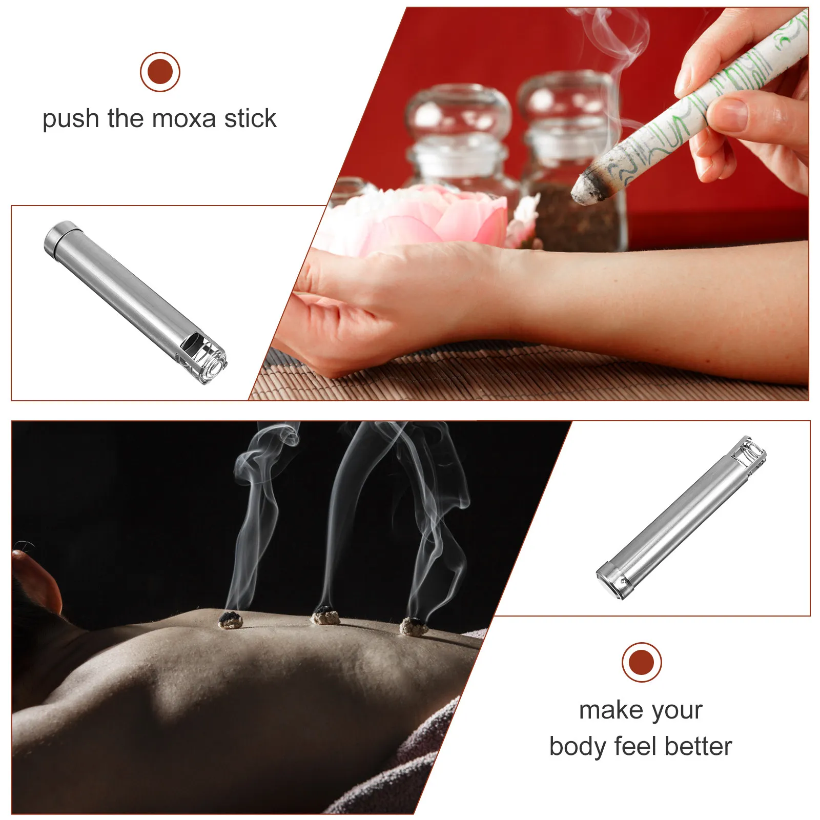 5Pcs Compact Moxibustion Box Pusher Moxa Cone Holder Burner Heat Treatment Small Delicate Lightweight for Elderly Home