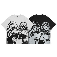 Men Printed T-shirts Y2K 1988 Summer Street Hip Hop Casual Short Sleeved Oversized Couple Tops Gothic Harajuku Japanese Tees