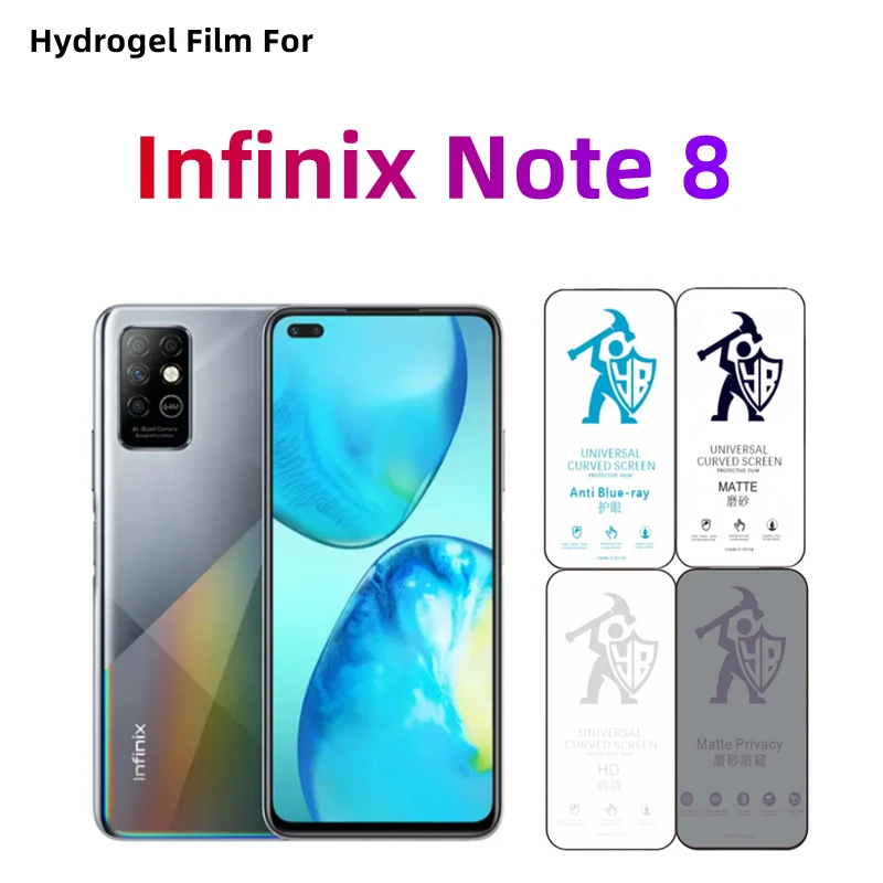 

2pcs Matte Hydrogel Film For Infinix Note 8 HD Screen Protector For Infinix Note8 Eye Care Anti Spy Matte Protective Film
