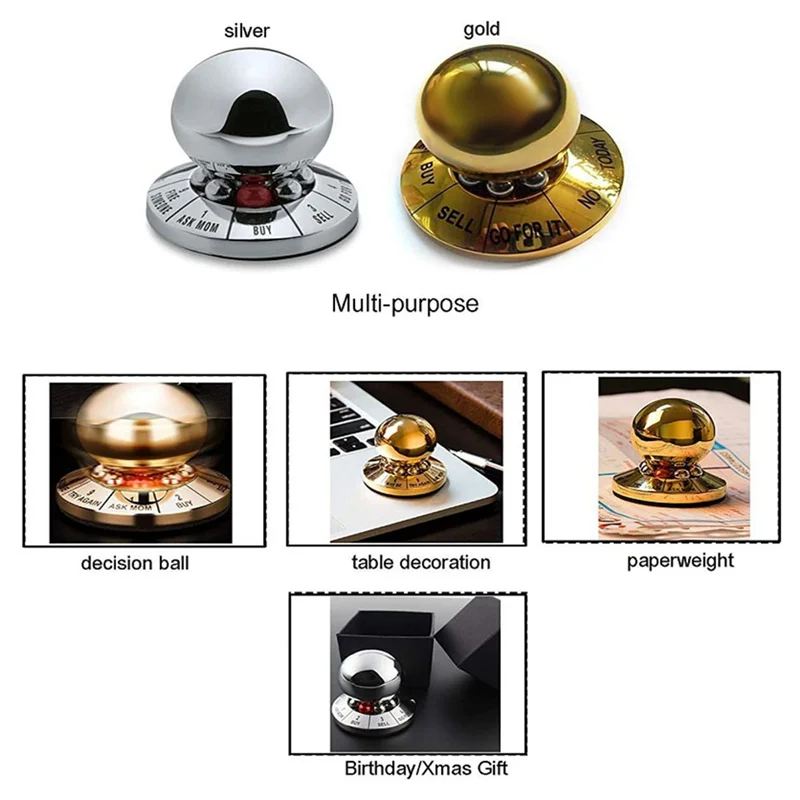 DELAM-1 PCS Prophecy Fate Decision Ball Home Office Anti-Stress Decompression Desktop Decoration Gift Silver