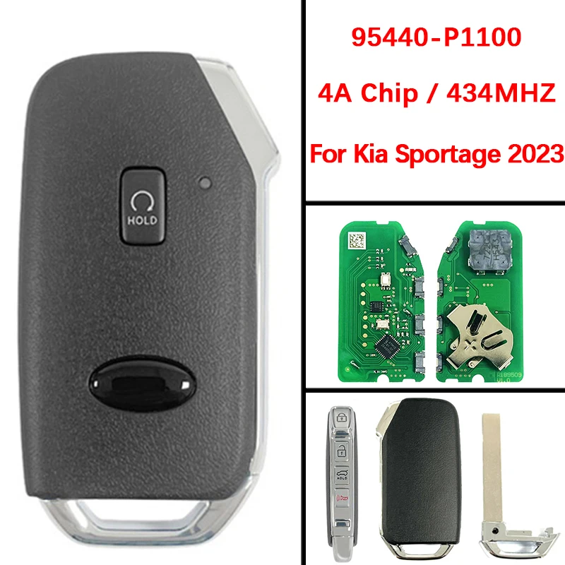 

CN051204 Послепродажный 5-кнопочный смарт-брелок 4A чип 433 МГц FCC 95440-P1100 FCC SY5MQ4FGE05 для Kia Sportage 2023