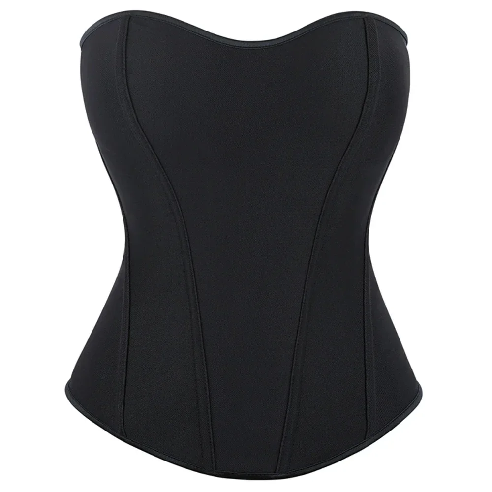 

Women Sexy Slim Backless Push Up Corsets Black Fashion Hot Sweet Stretch Knit Strapless Tops Party Bustiers Corsetto Tube Top