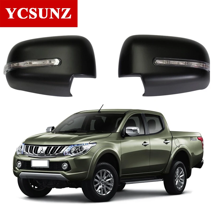 Chrome Door Mirror Cover with Led For Mitsubishi L200 Triton 2016 2017 2018 2019 Side Mirror Cover Car Accessories Ycsunz
