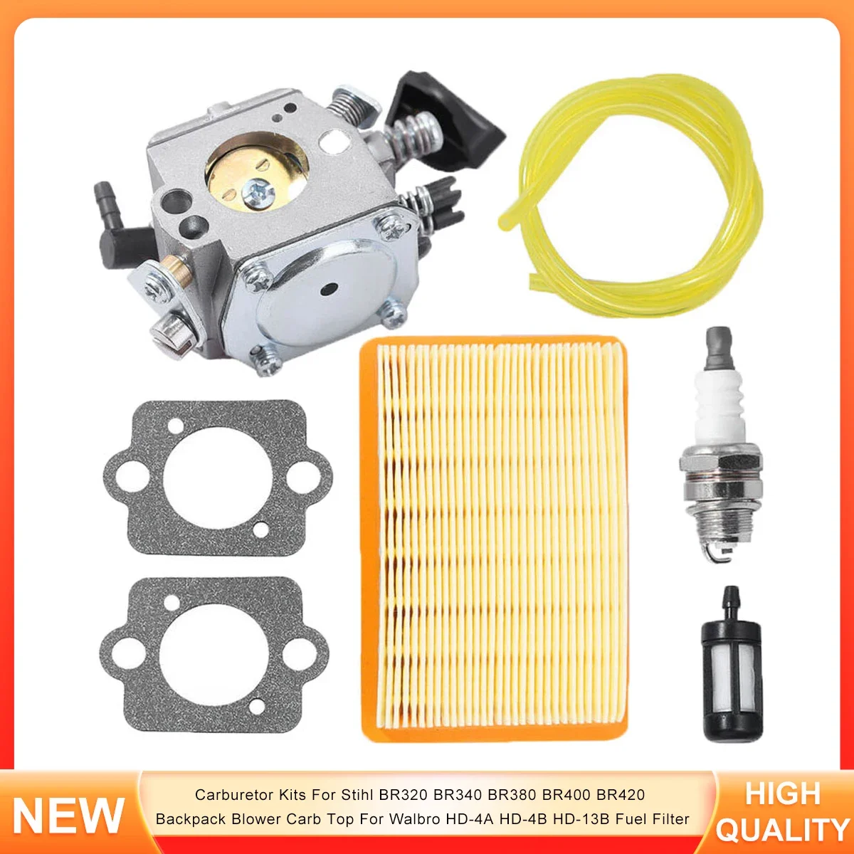 Carburetor Kits For Stihl BR320 BR340 BR380 BR400 BR420 Backpack Blower Carb Top For Walbro HD-4A HD-4B HD-13B Fuel Filter