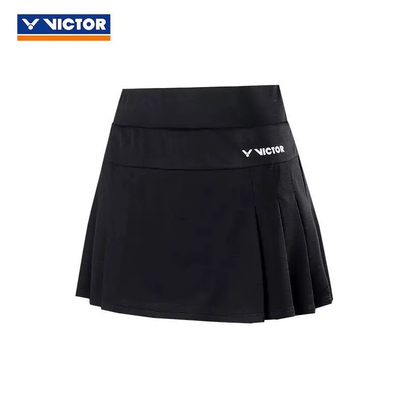 Victor 2024 New Women's Badminton Sport Quick Drying Breathable Short Skirt, Running Fitness Anti Slip Pleated Skirt