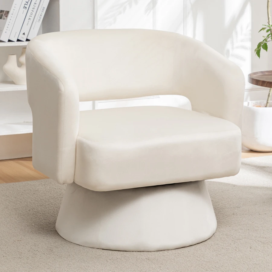 

Swivel Barrel Chair Velvet Accent Armchair 360 Degree Swivel Club Chair for Living Room Bedroom Reception Room