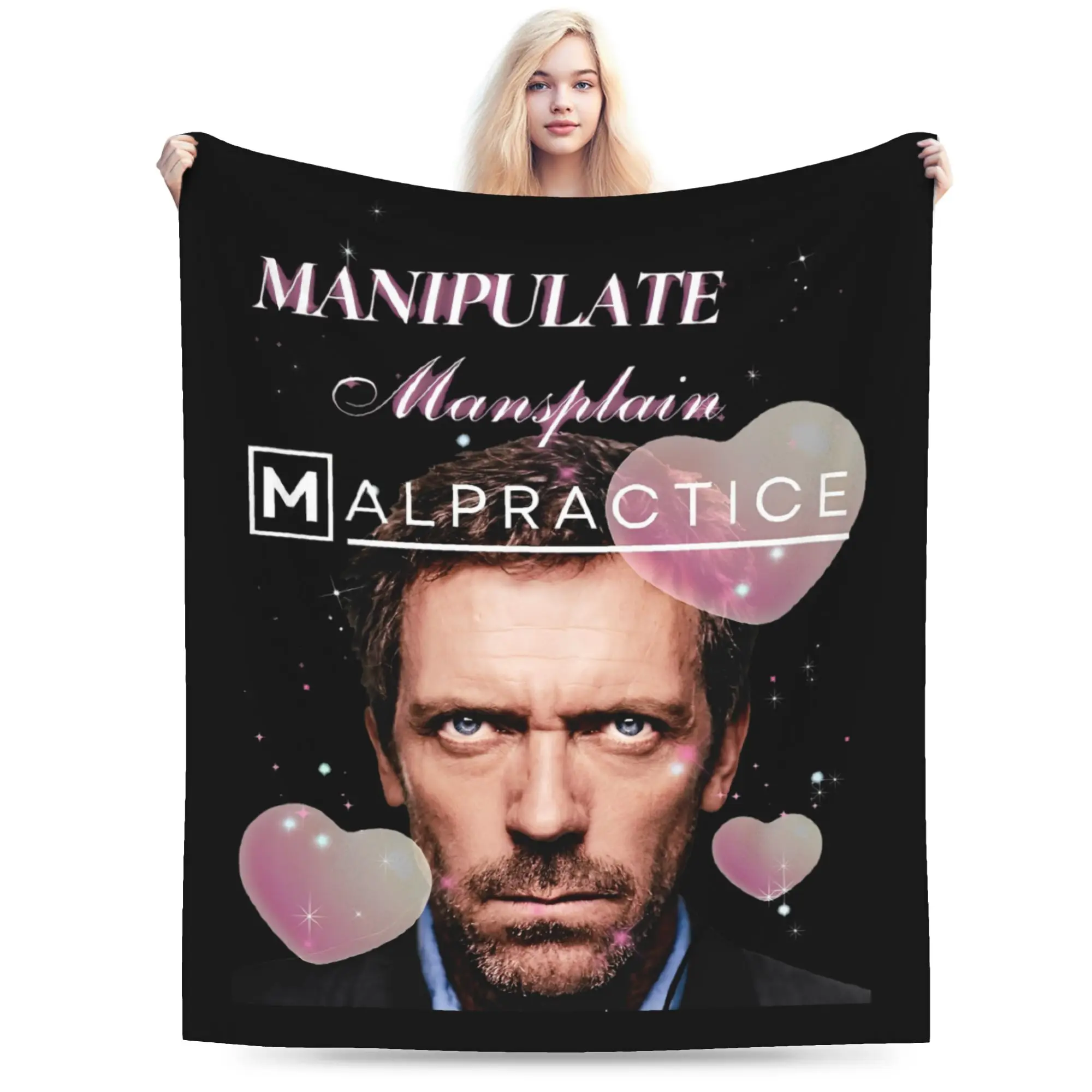 Manipulate Mansplain Malpractice House MD Blanket Fleece Print Ultra-Soft Throw Blankets for Bedding Office Rug Piece