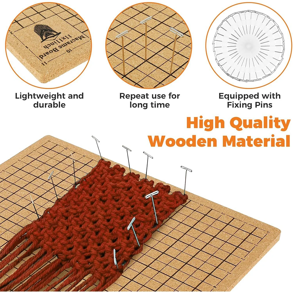 Durable DIY Soft Wood Board For Knitting Beginners DIY Yarn Cotton Rope Woven Board DIY Woven Rope