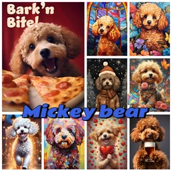 Poodle Diamond Painting Kit Cute Pet Dog Diy Diamond Embroidery Cross Stitch Mosaic Animal Mural Child Room Wall Decor Hand Gift