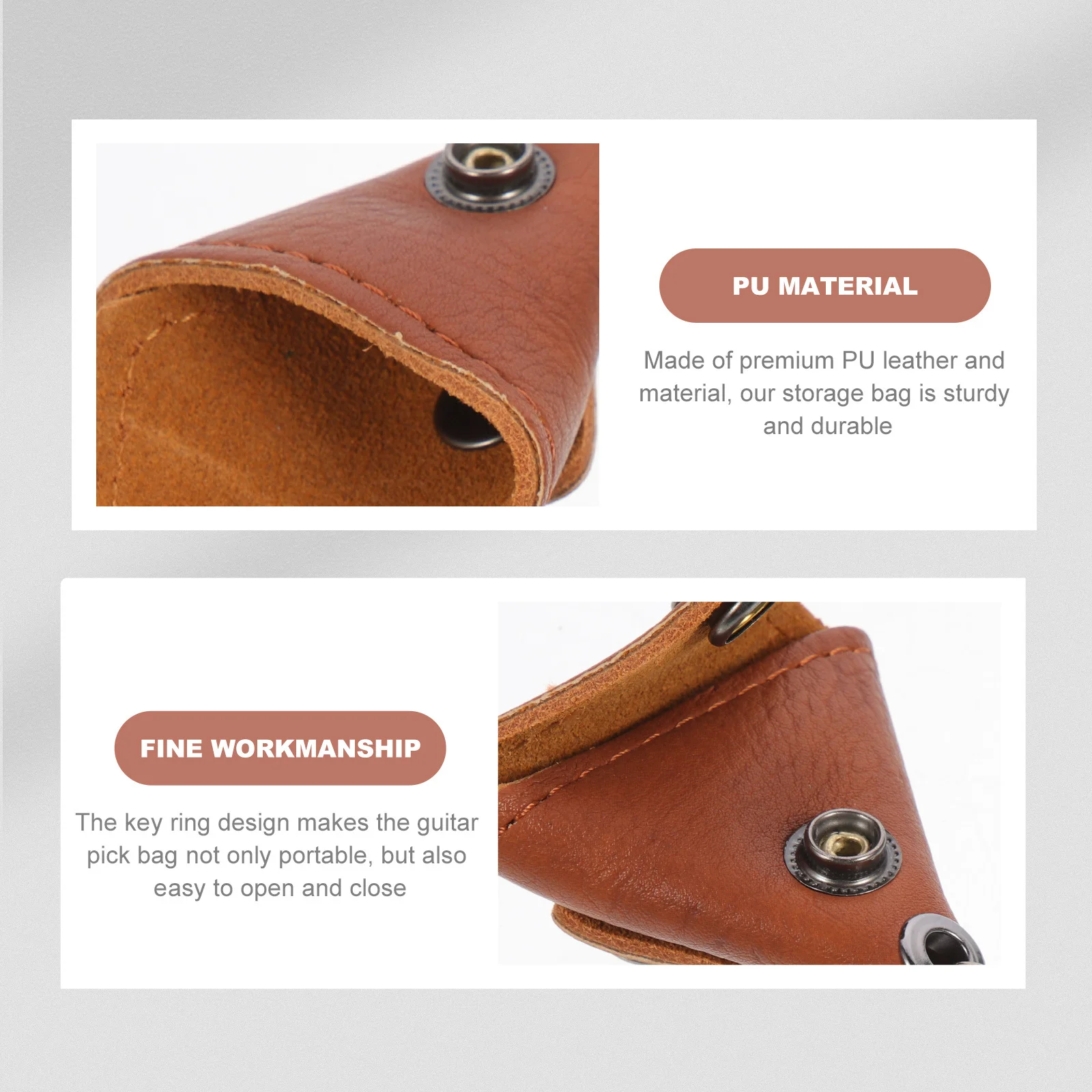 

2Pcs Guitar Pick Bag PU Durable Portable Keychain Design Plectrum Holder Guitar Picks Organizer Plectrum Case