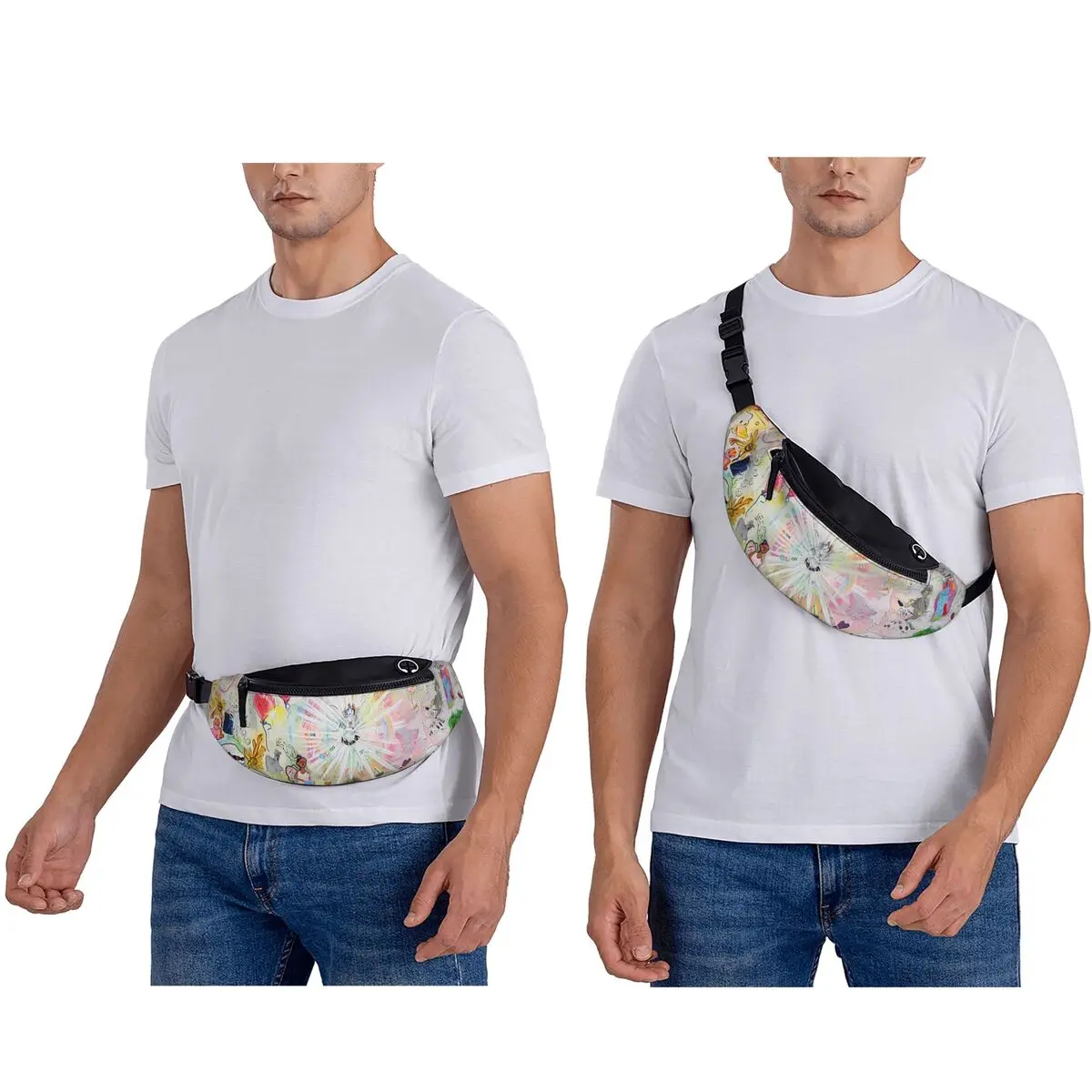 Bladee - 333 Drain Gang Album Cover Waist Bag for Women Men Crossbody Fanny Pack Running Phone Money Pouch