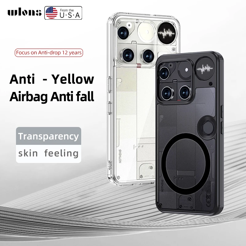 Fundu For Nothing Phone 3 чехол ELVEV Magnetic Crystal Matte PC TransparentTPU Anti-fingerprint Cover nothingフォン3 ケース