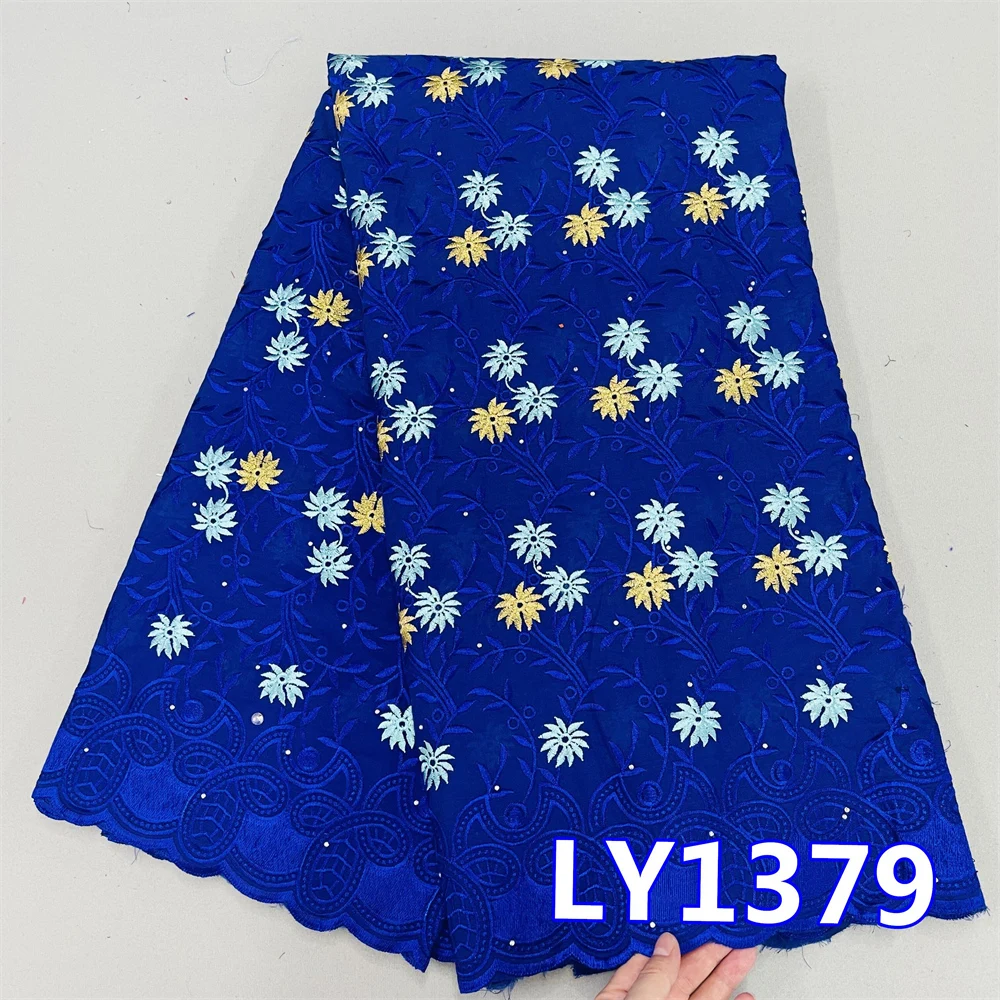 African Guipure Lace Fabric With Velvet 2022 High Quality Nigerian Swiss Voile In Switzerland Embroidery Lace Women LY1379