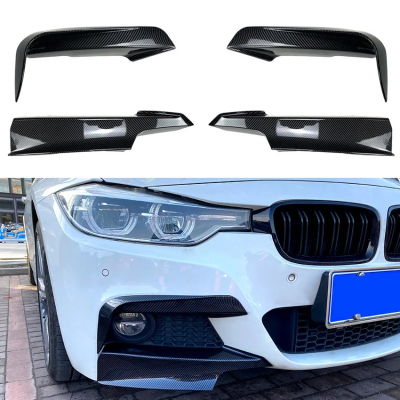 

For BMW 3 Series F30 Pack 320i 325i 2013-2019 Fog Light Front Air Knife Wrap Angle Front Bumper Lip Wrap Angle Car Accessory Kit