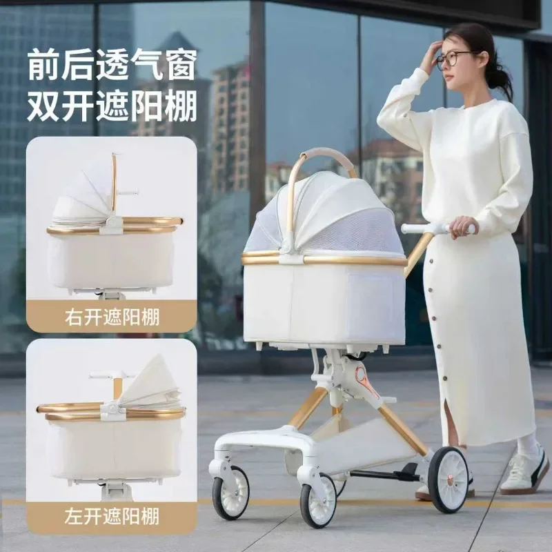 Pet Cart High Value Lightweight Stacking Cart Bag Separation Dog and Cat Trolley Going Out Trolley JJ914