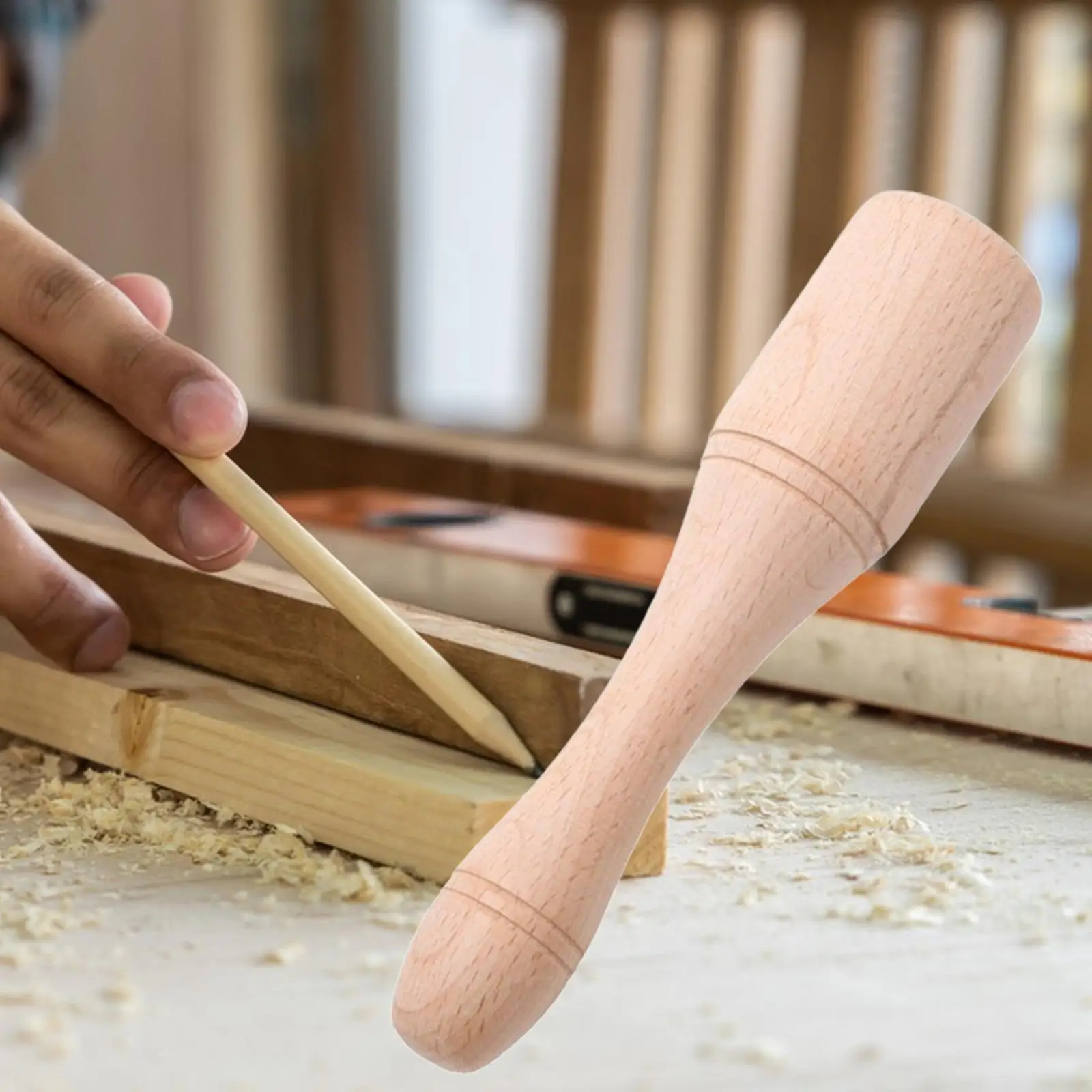 Wood Mallet Multifunctional Vertical Professional Wooden Hammer Leather Cowhide Tool Bar Accessories DIY Woodworking Tool