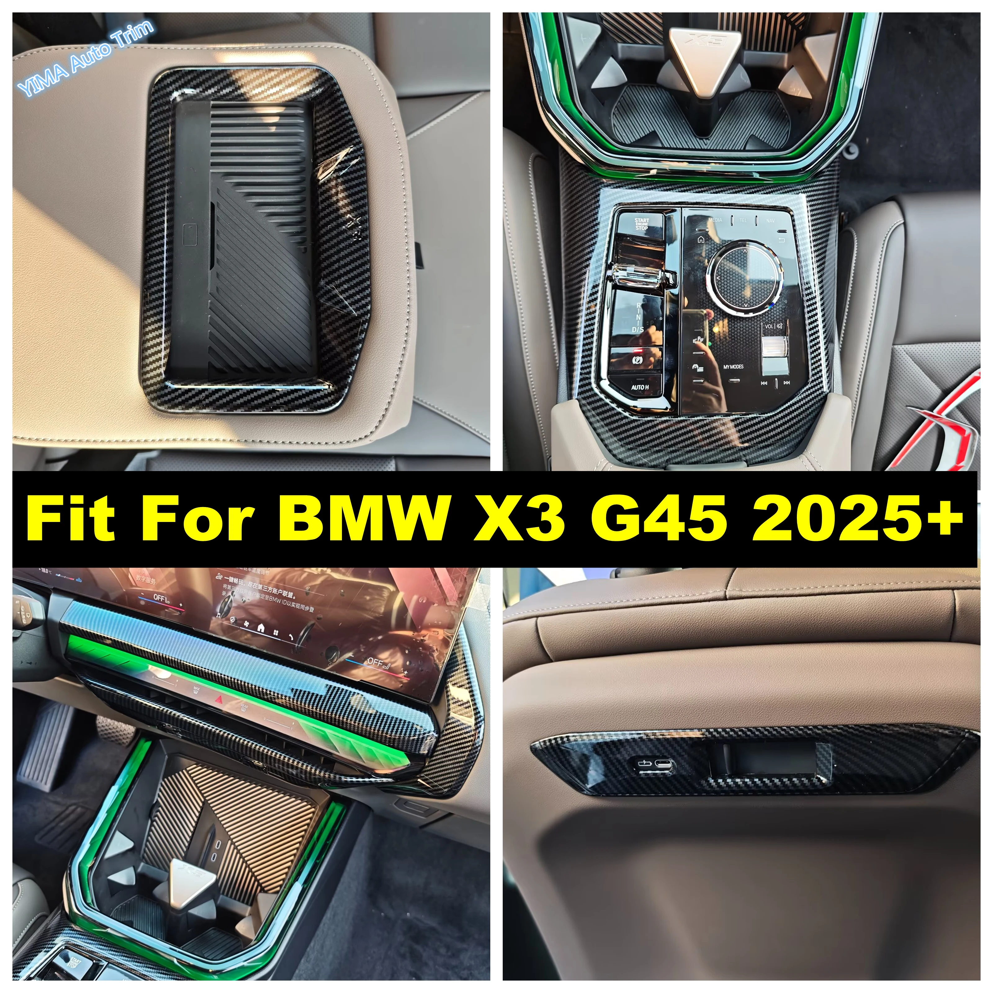 

Car Water Cup Holder / Gear Shift Box / Central Control Air Conditioning Panel Cover Trim Accessories For BMW X3 G45 2025 2026