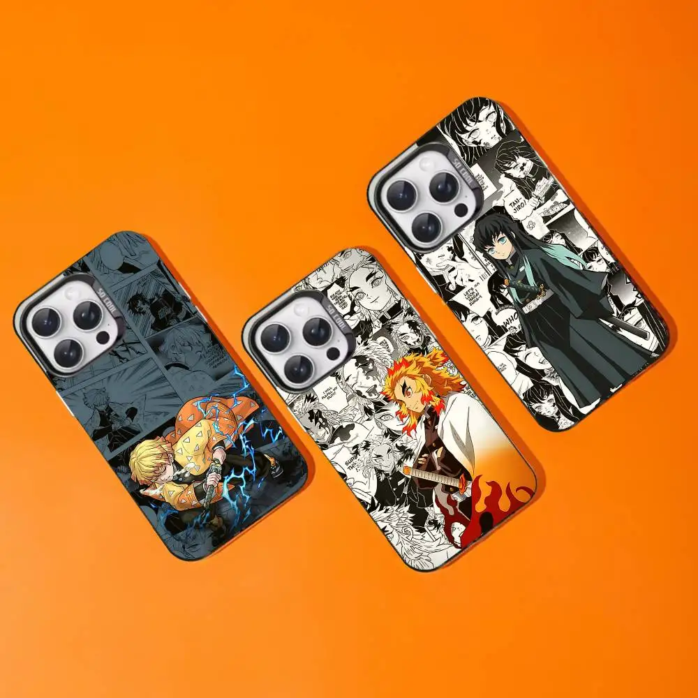 

Anime D-Demon SlayerS Phone Case For IPhone 16 15 14 13 12 11 Pro Max Plus Color Shockproof Back Silver Cover