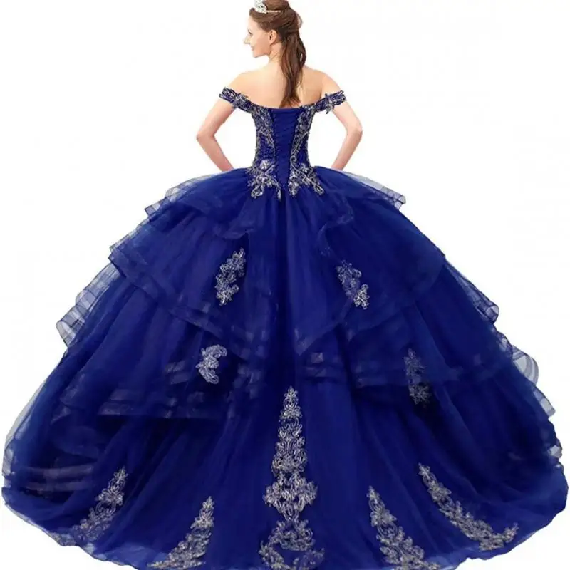 Off Shoulder Colorful Gauze Decal Wedding Dress Solo Performance Costume Adult Ceremony Fluffy Skirt Hosting Gown Customized