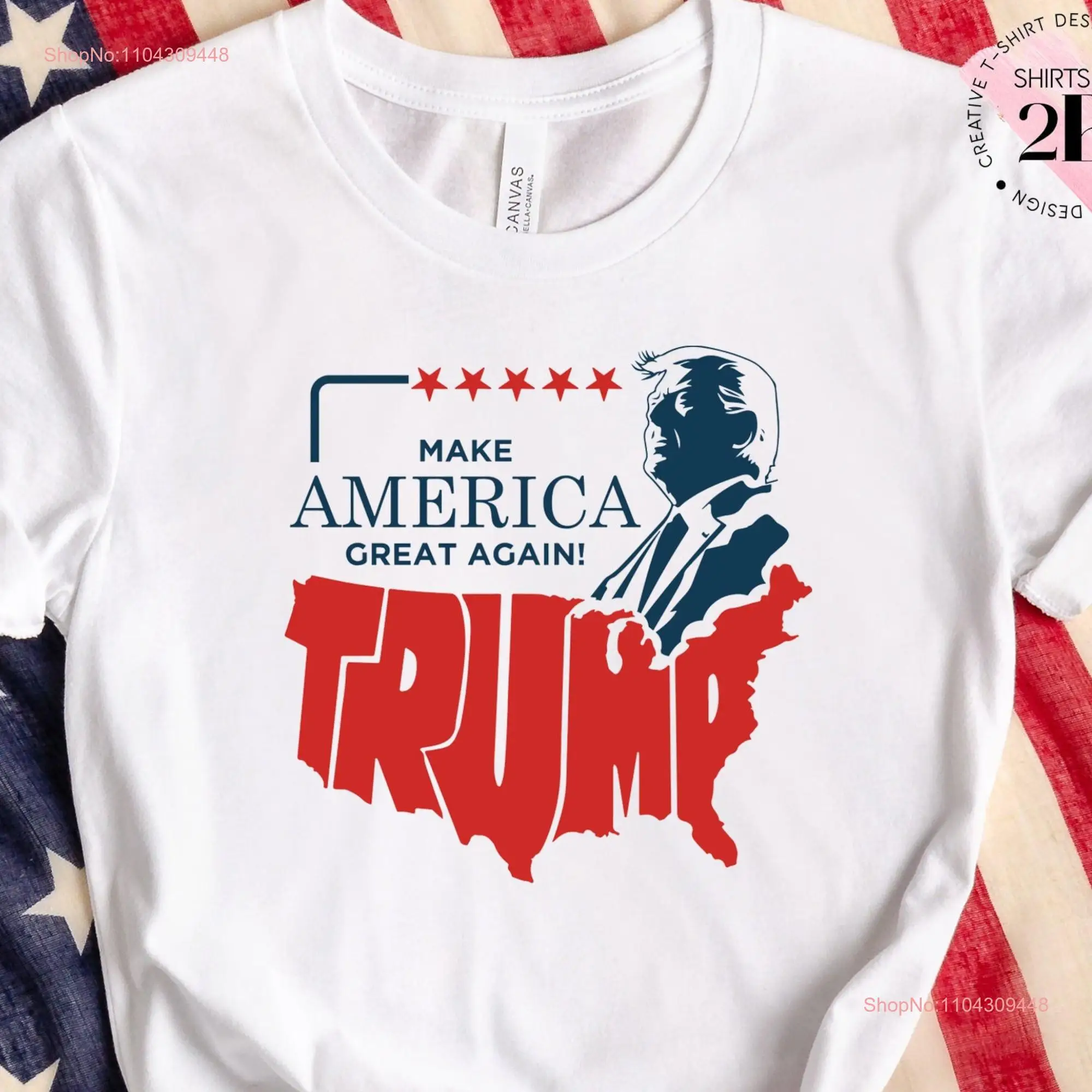 Make America Great Again Trump T Shirt 2024 President MAGA Map Election Apparel for Republican long or short sleeves