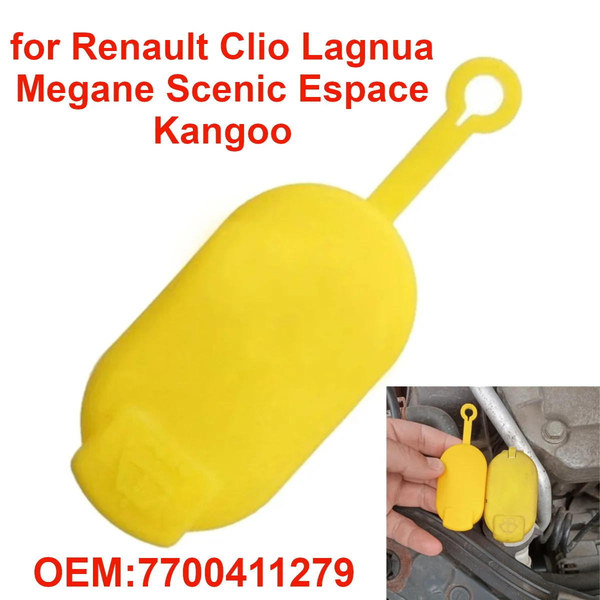 7700411279 Car Windshield Washer Fluid Reservoir Cap Lid for Renault Clio Megane Laguna Scenic Kangoo Espace