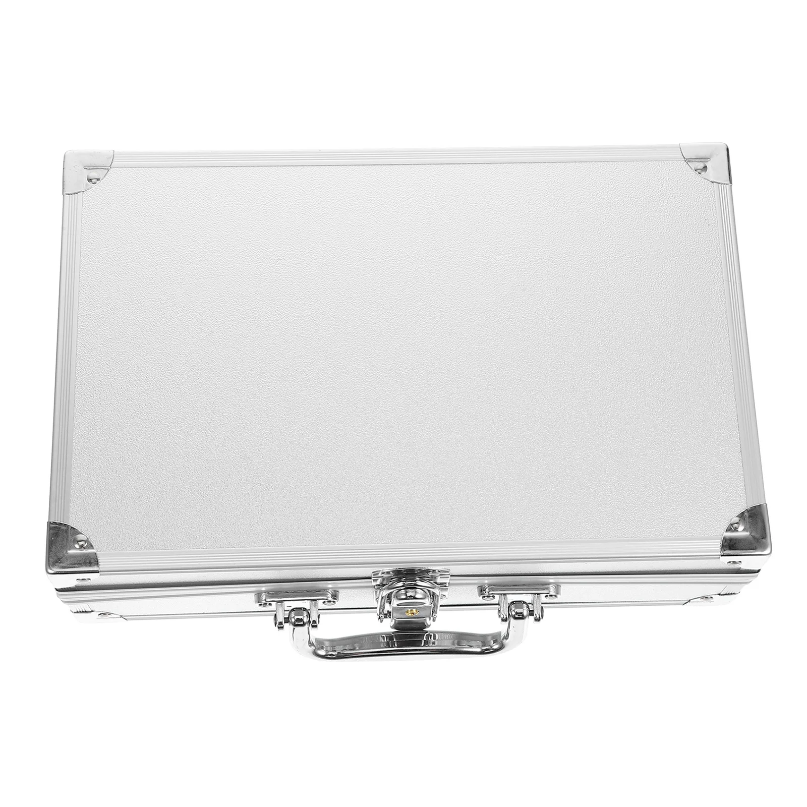 Aluminum Alloy Tool Storage Lockable Silver Carrying Case for Laptop Mic Tools Instruments Portable Safety Box Mini Briefcase