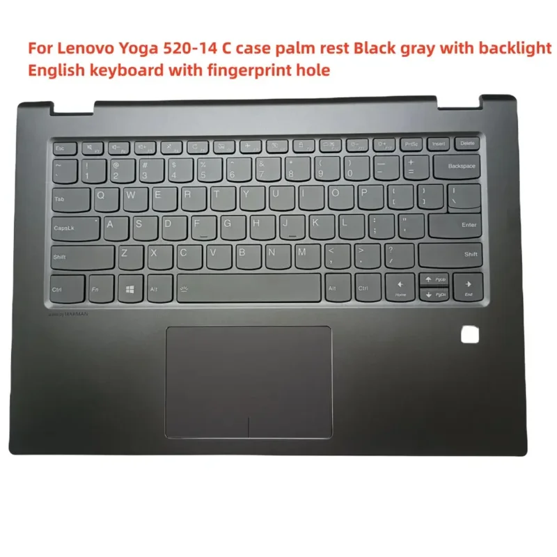 

New Laptop Part Replacement for Lenovo Yoga 520-14IKB Flex 5 1470 Palmrest Upper Case Backlight English Black Silver Gold
