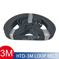 HTD 3M Timing Belt 420/423/426/432/435/444/447/450mm 8/10/12mm Width RubbeToothed Belt Closed Loop Synchronous Belt pitch 3mm