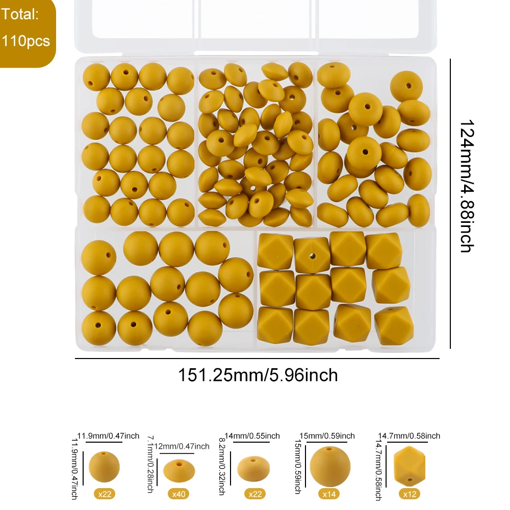 Kovict 110 Pieces Silicone Beads Multicolor 3