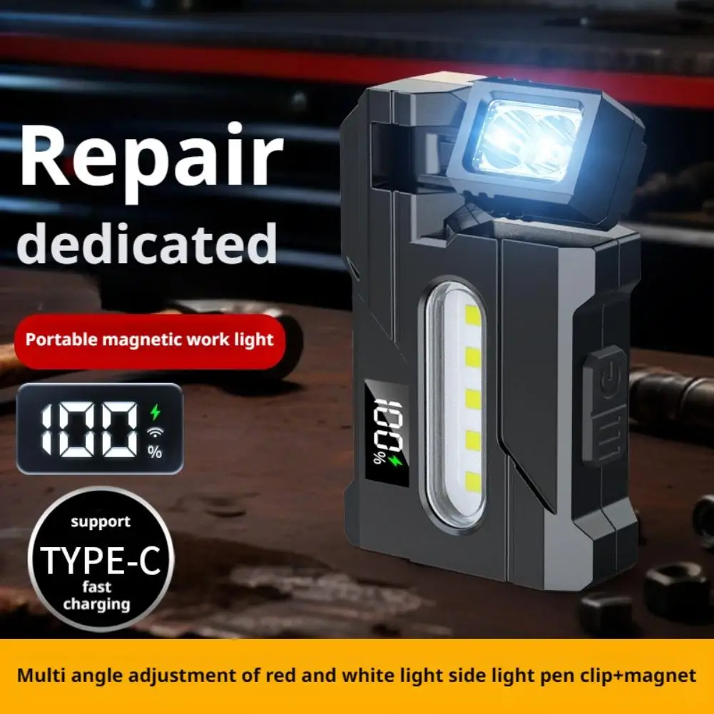 Senter Isi Ulang 1200 lumens Magnetik Multi-Sudut Berputar Senter Mini Portabel Senter Saku Portabel