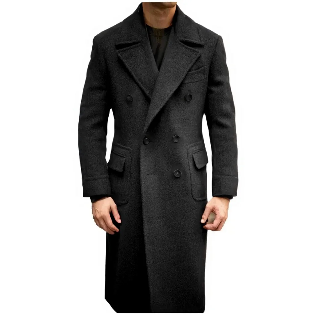 Elegant Winter Suits for Men, Brown Jacket with Double Breasted and Notch Lapel, Men\'s Woolen Coats，Advanced Customization