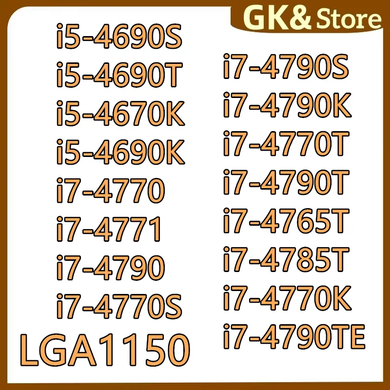 Core i5-4690S 4690T 4670K 4690K i7-4770 4771 4790 4770S 4790S 4790K 4770T 4790T 4765T 4785T 4770K 4790TE