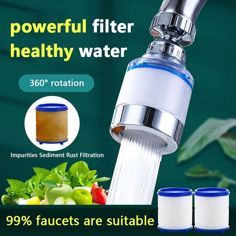 Kitchen Water Tap Faucet Pressurized Bubbler Filter Remove Chlorine Heavy Metals Basin Extender Hard Water Filtration Purifier